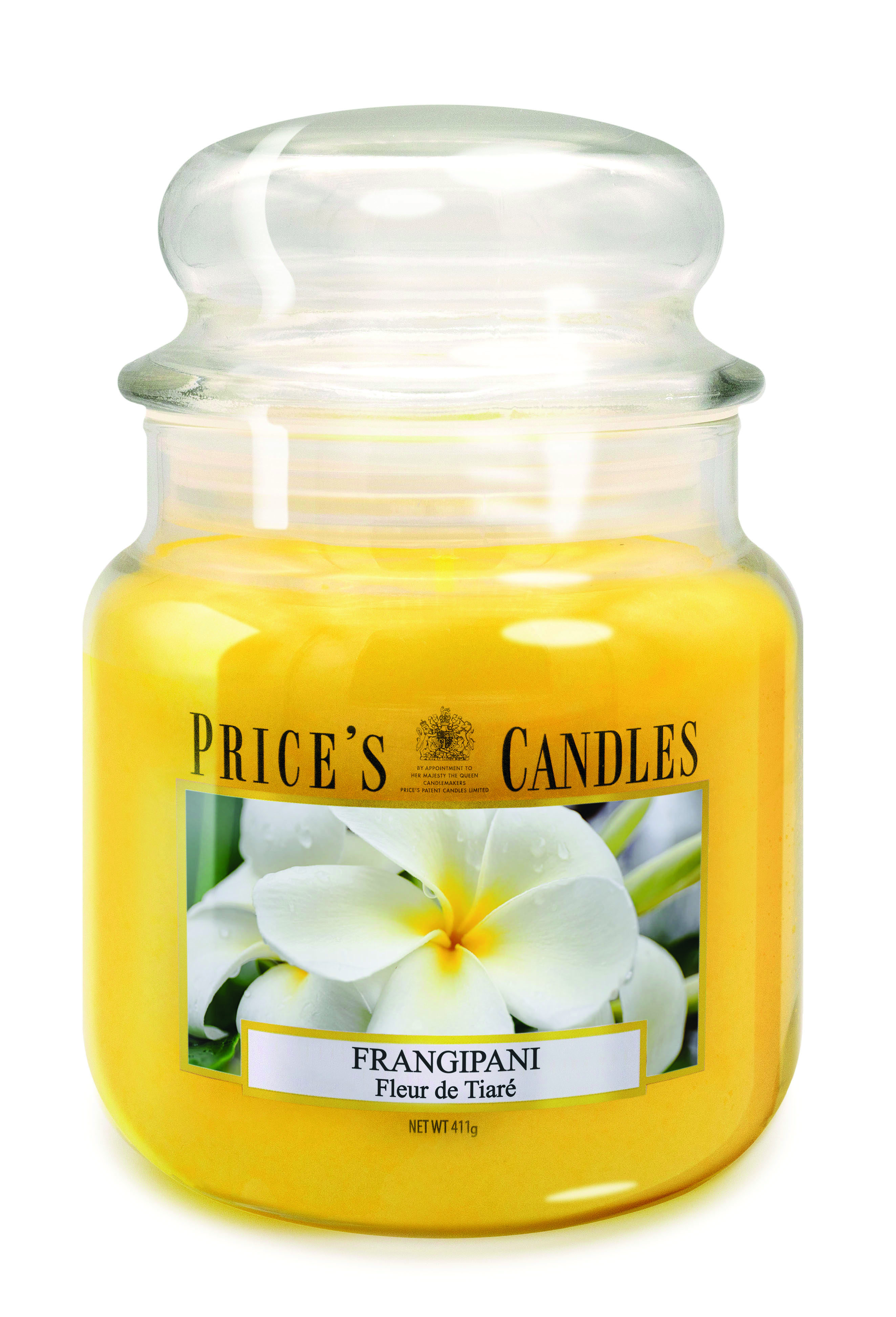 Bougie parfumée dans pot en verre avec couvercle Frangipani PRICES Bougie parfumée dans pot en verre avec couvercle Frangipani PRICES