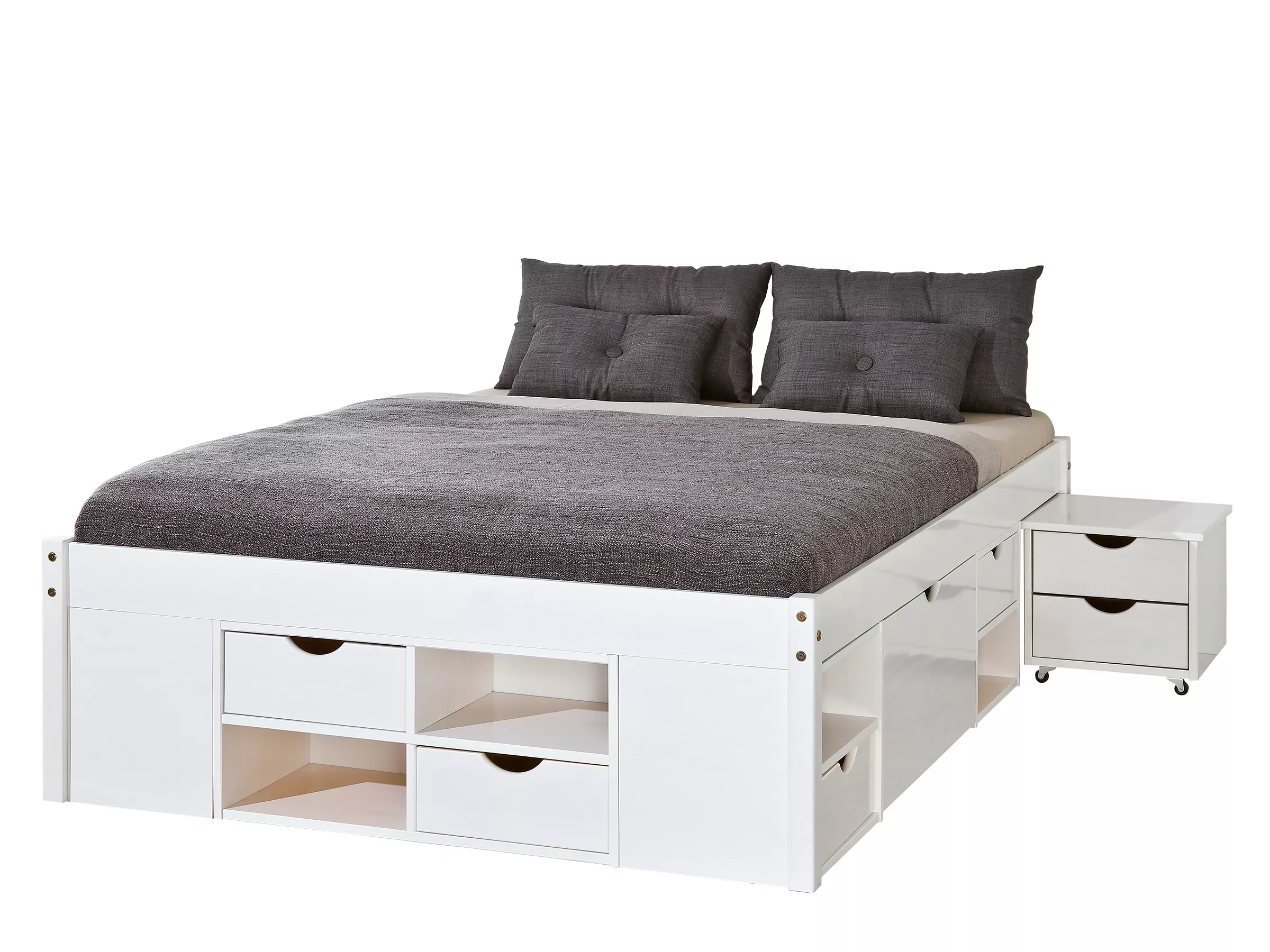 Lit avec chevet escamotable et rangements TILL