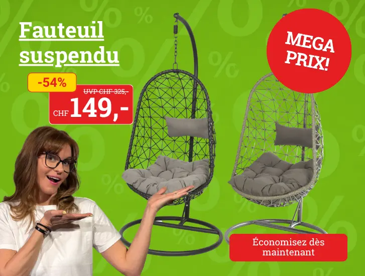 Prix INCROYABLE ! Fauteuil suspendu en osier -> découvrez-le ici