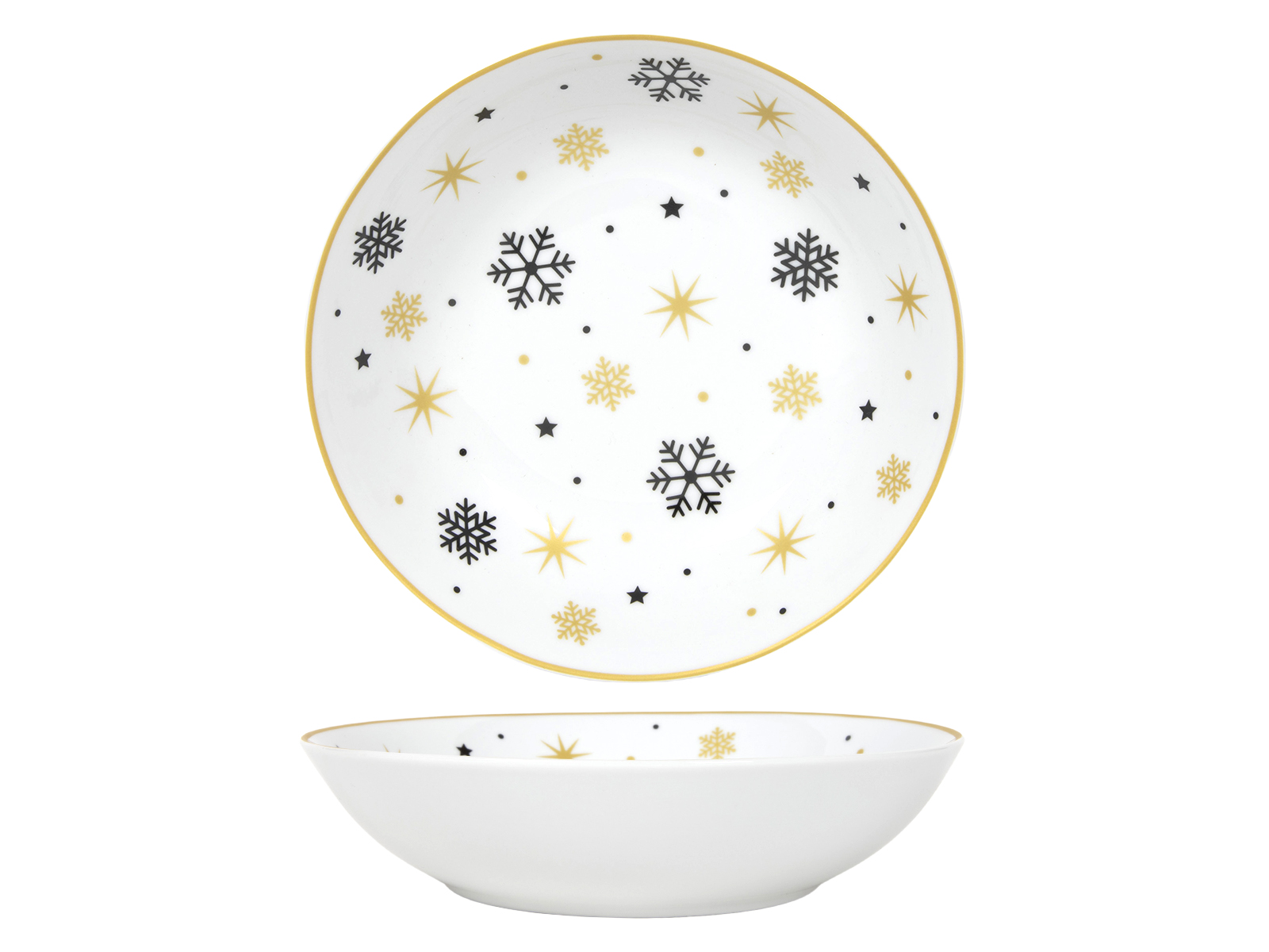 Assiette à soupe flocons de neige MERRY CHRISTMAS