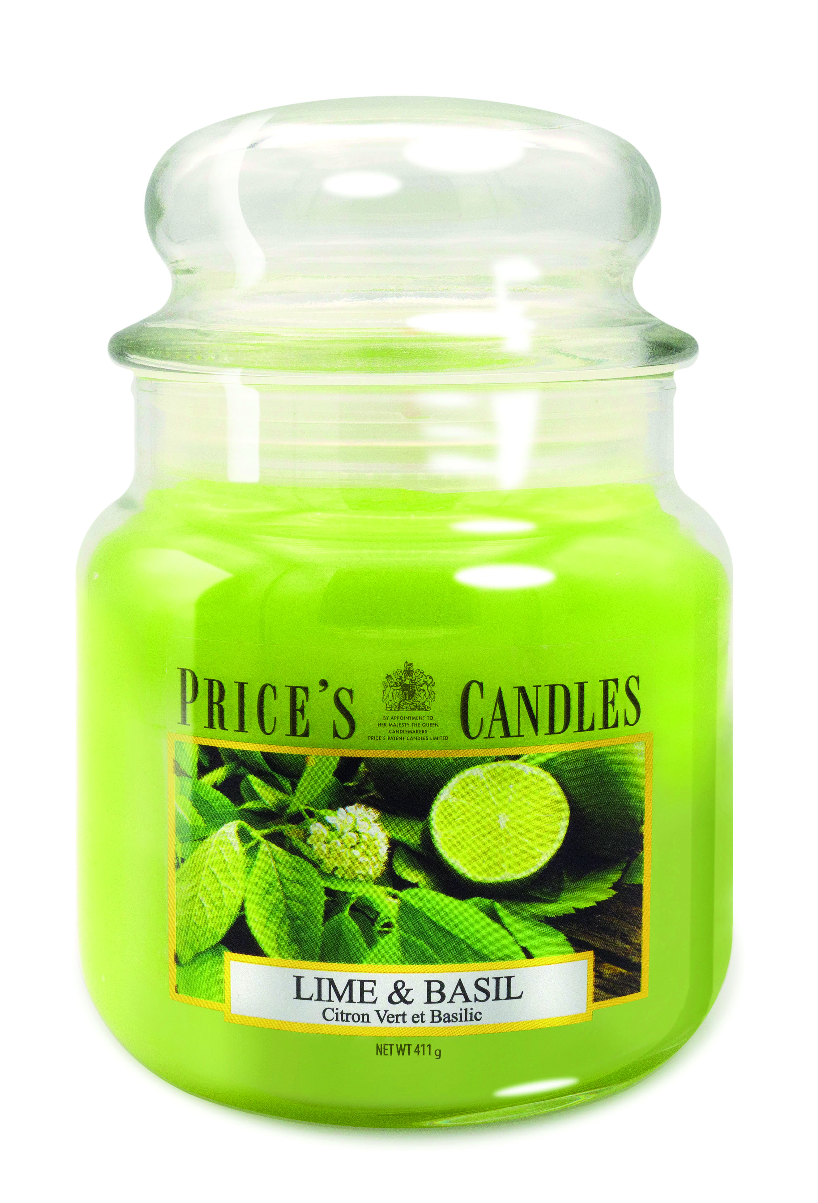 Bougie parfumée dans pot en verre avec couvercle Citron vert & basilic PRICES Bougie parfumée dans pot en verre avec couvercle Citron vert & basilic PRICES