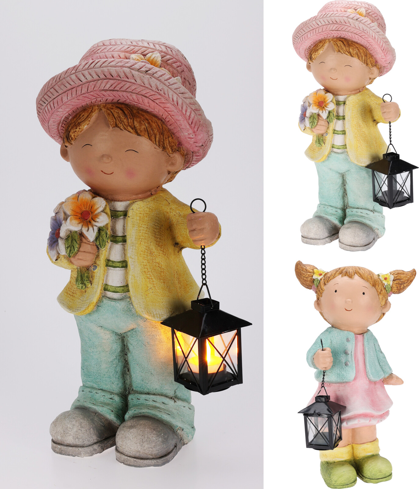 Gartenfigur mit Laterne DEKO