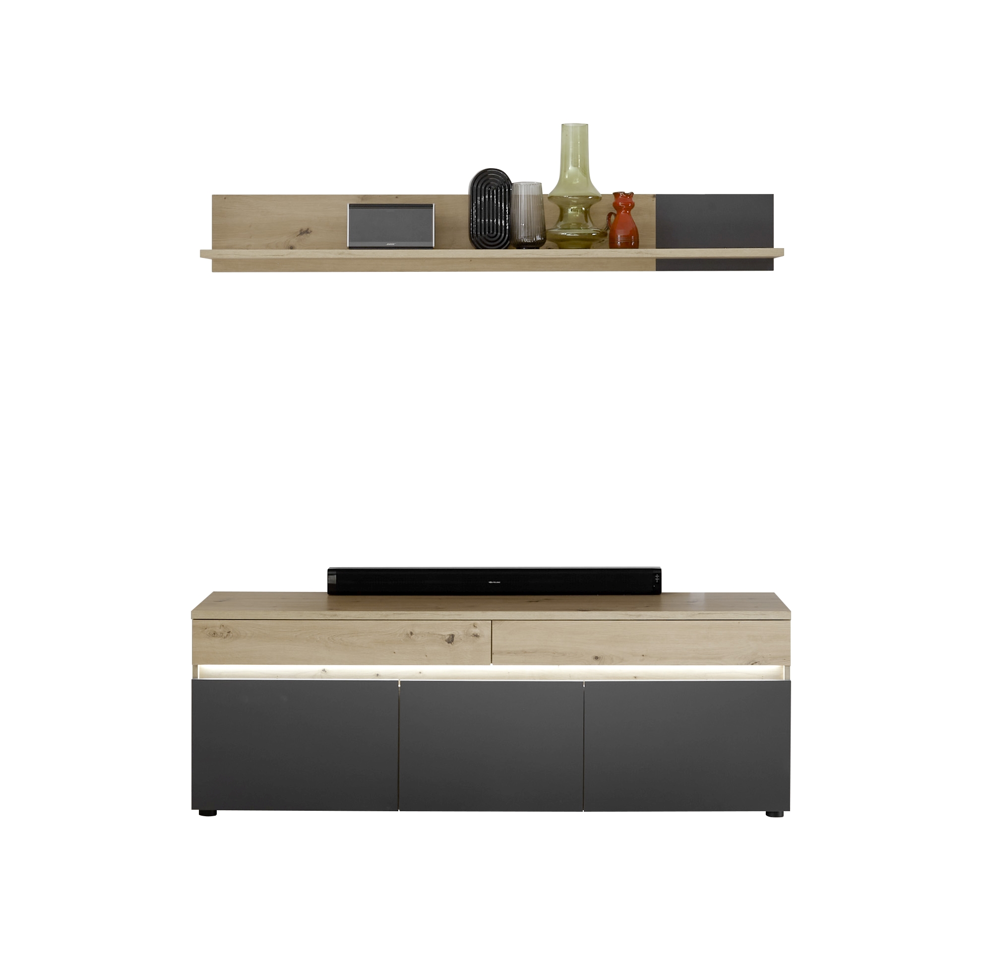 Lowboard mit Wandboard DUBLIN Lowboard mit Wandboard DUBLIN