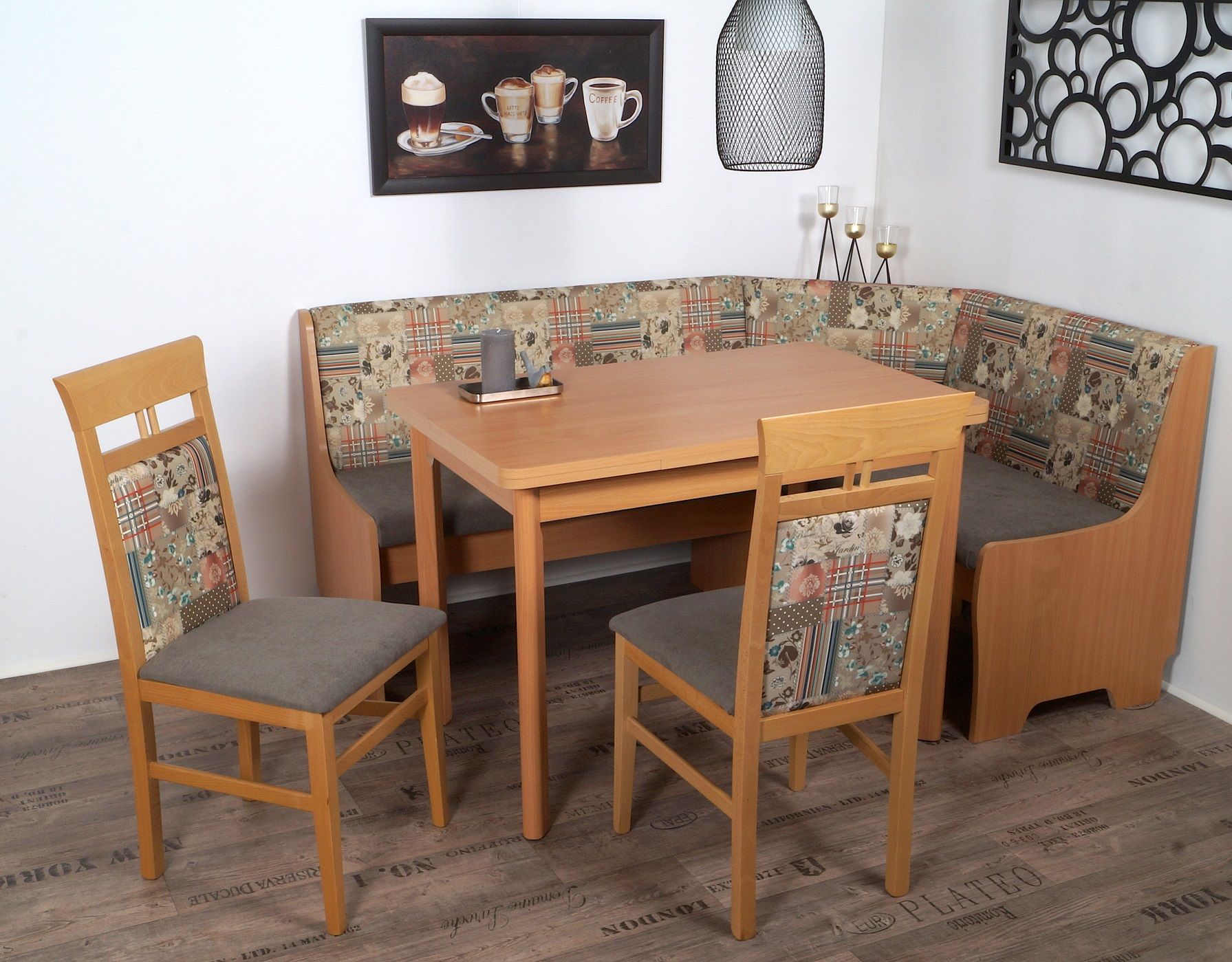 Coin repas avec banquette d'angle 4 éléments BREMEN FG